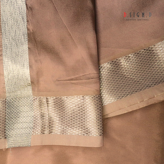 Taupe Semi silk dhoti & Shirt ( unstitched)