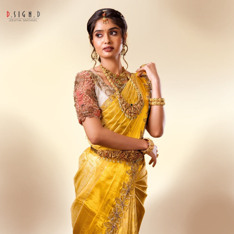 Gold Iris Kanjeevaram Silk Saree