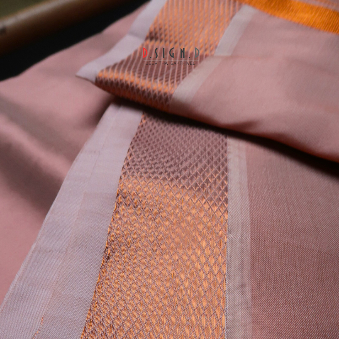 Copper Semi silk dhoti  & Shirt ( unstitched)