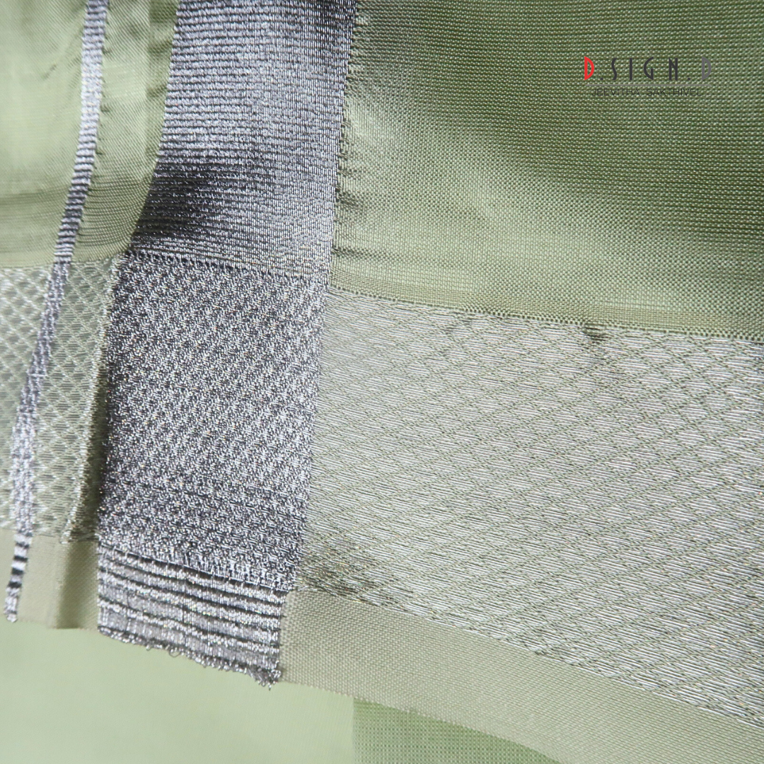 Pastel green Semi silk dhoti  & Shirt ( unstitched)