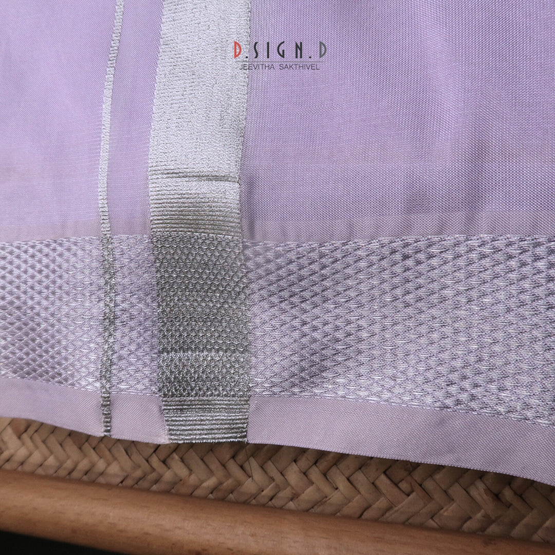 Lavender Semi silk dhoti & Shirt ( unstitched)