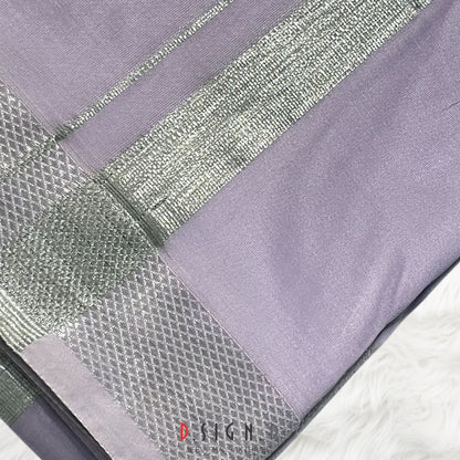 Lavender Semi silk dhoti & Shirt ( unstitched)