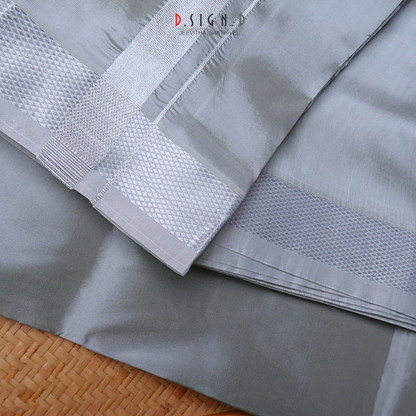 Grey Semi silk dhoti  & Shirt ( unstitched)