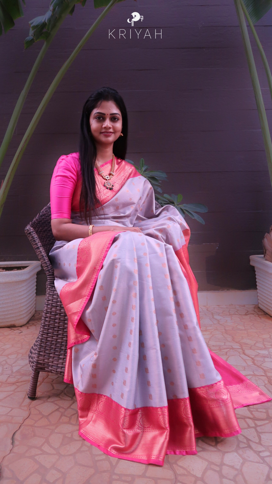 GREY VAIRA OOSI SAREE