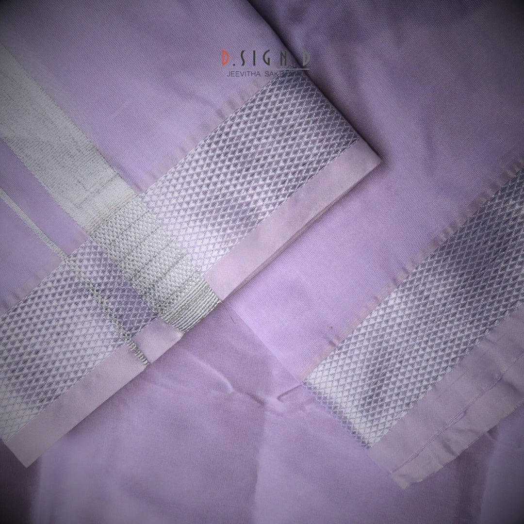 Lavender Semi silk dhoti & Shirt ( unstitched)