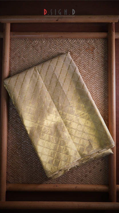 Gold Diamond Tissue Silk Shirt Material