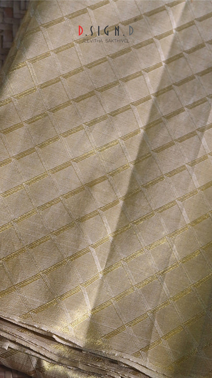 Gold Diamond Tissue Silk Shirt Material