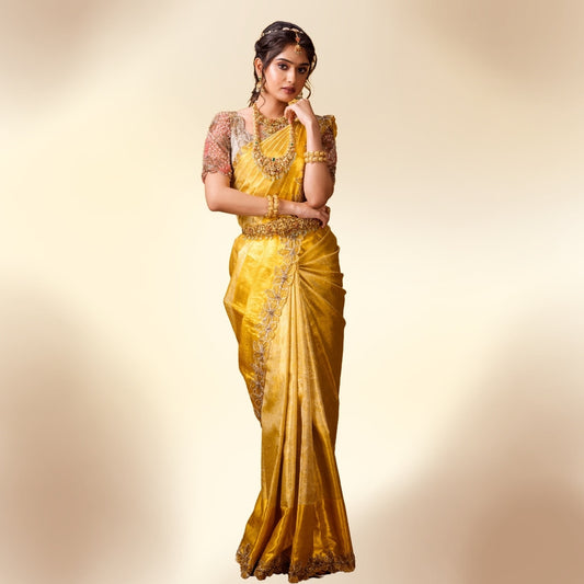 Gold Iris Kanjeevaram Silk Saree