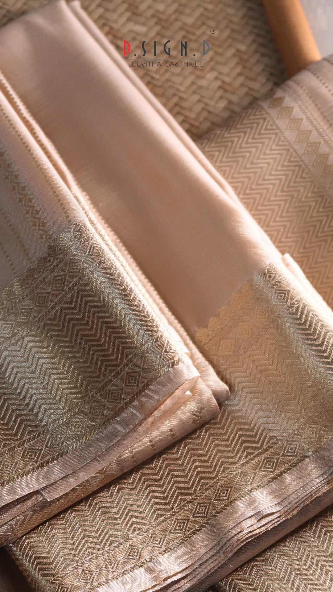 Beige Fine silk dhoti Set - Bridal