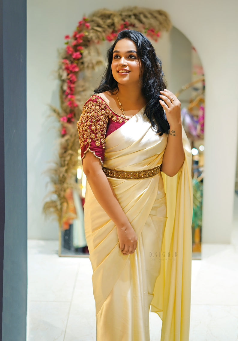 1 Minute Satin Saree