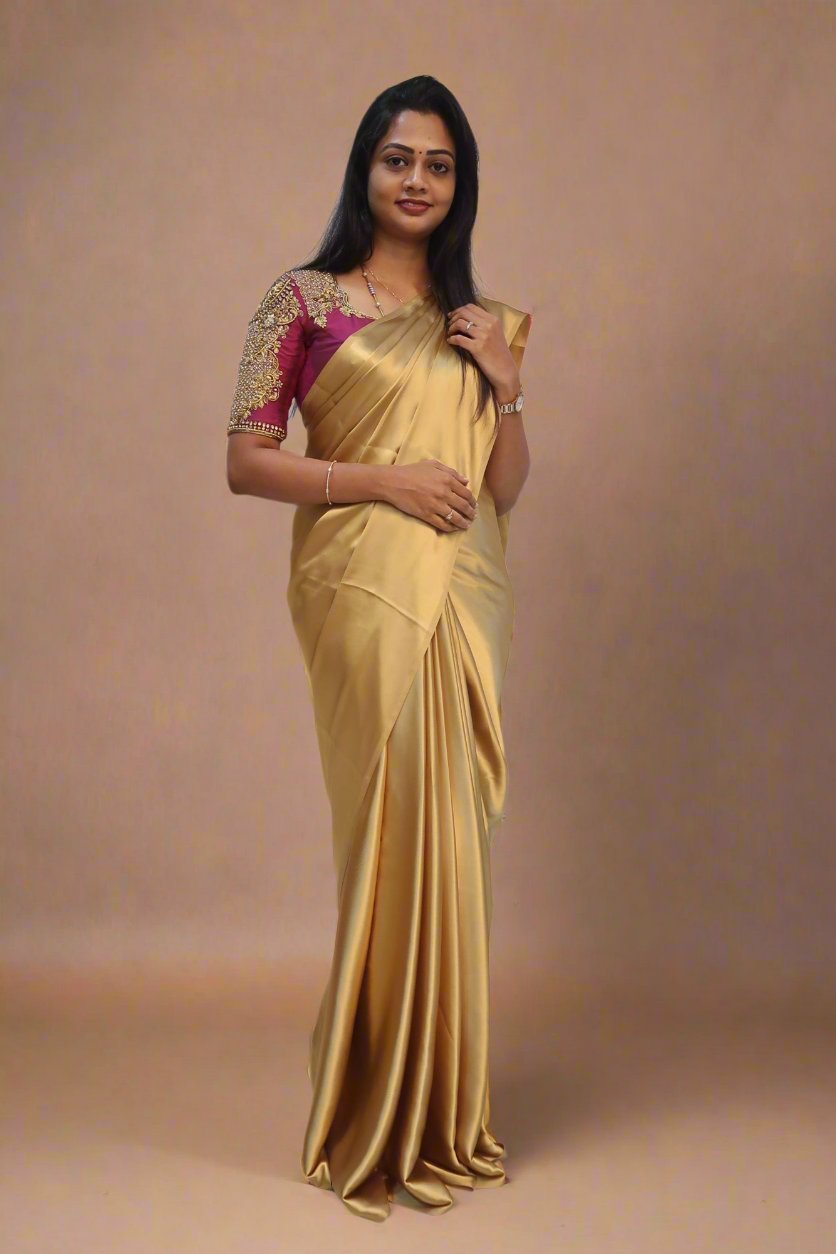 1 Minute Satin Saree