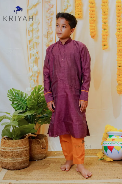 Wine Kurta Set