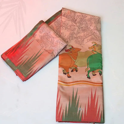 KALAMKARI PRINTED SILK SAREE