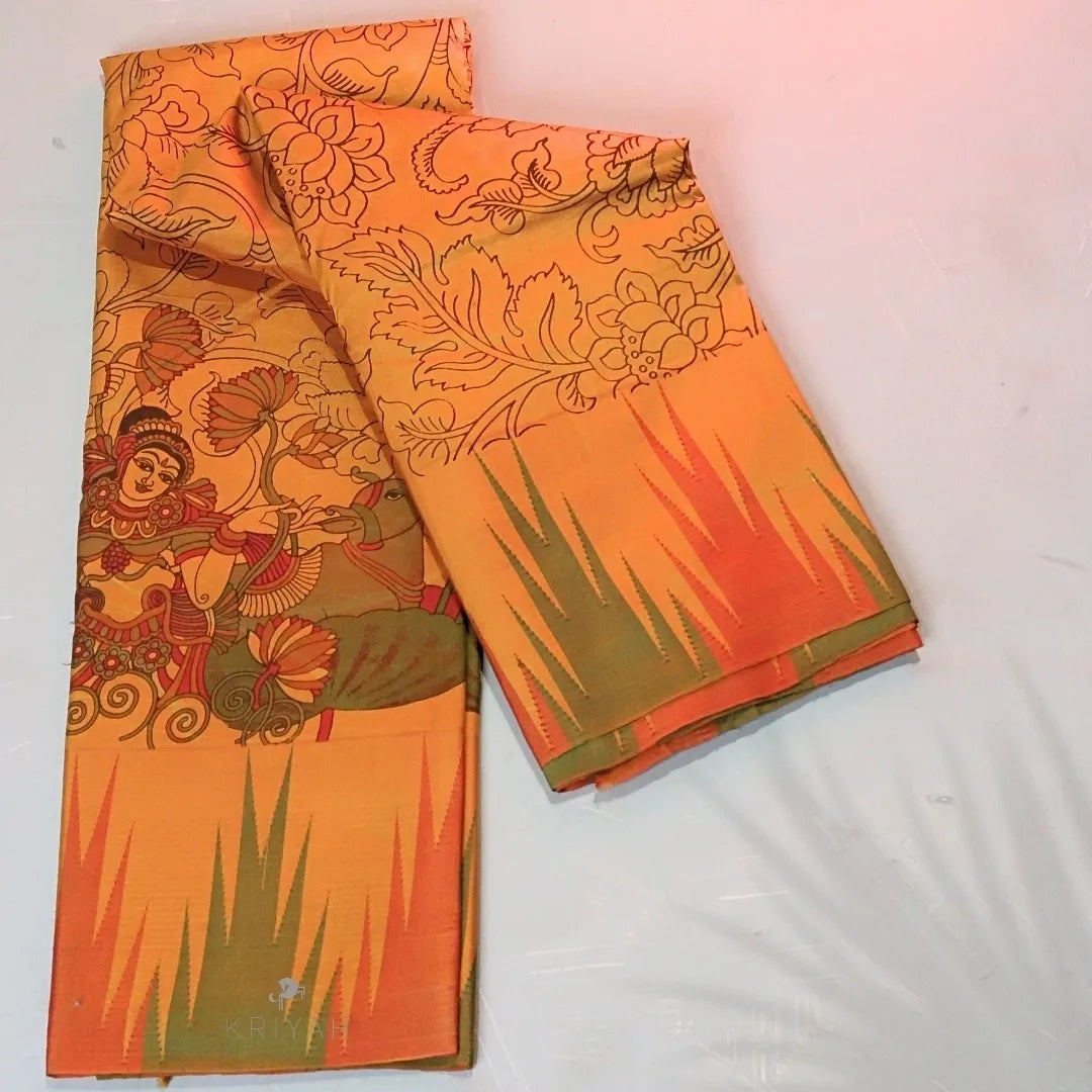 KALAMKARI PRINTED SILK SAREE