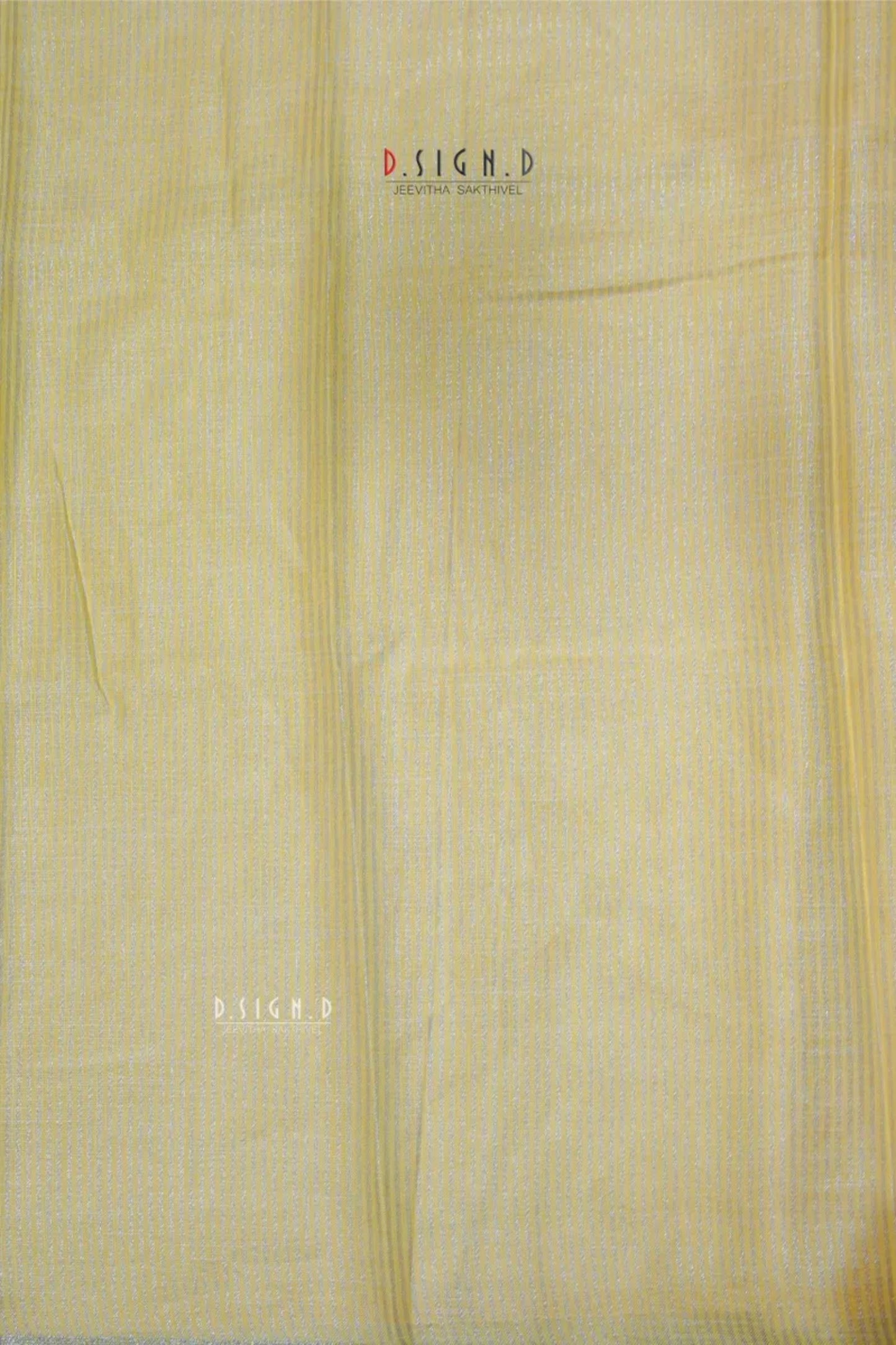 PASTEL YELLOW SEQUIN FLORAL LINEN SAREE.