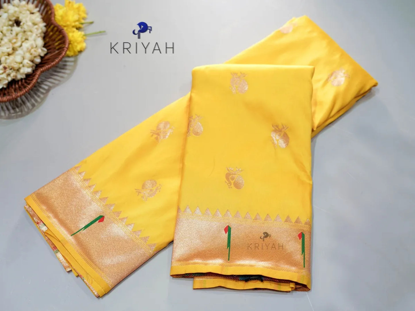 Yellow Paithani saree