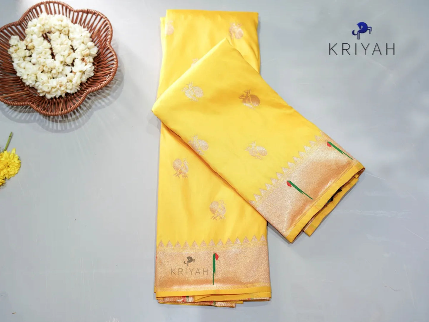 Yellow Paithani saree