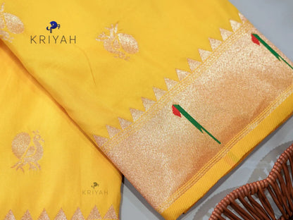 Yellow Paithani saree