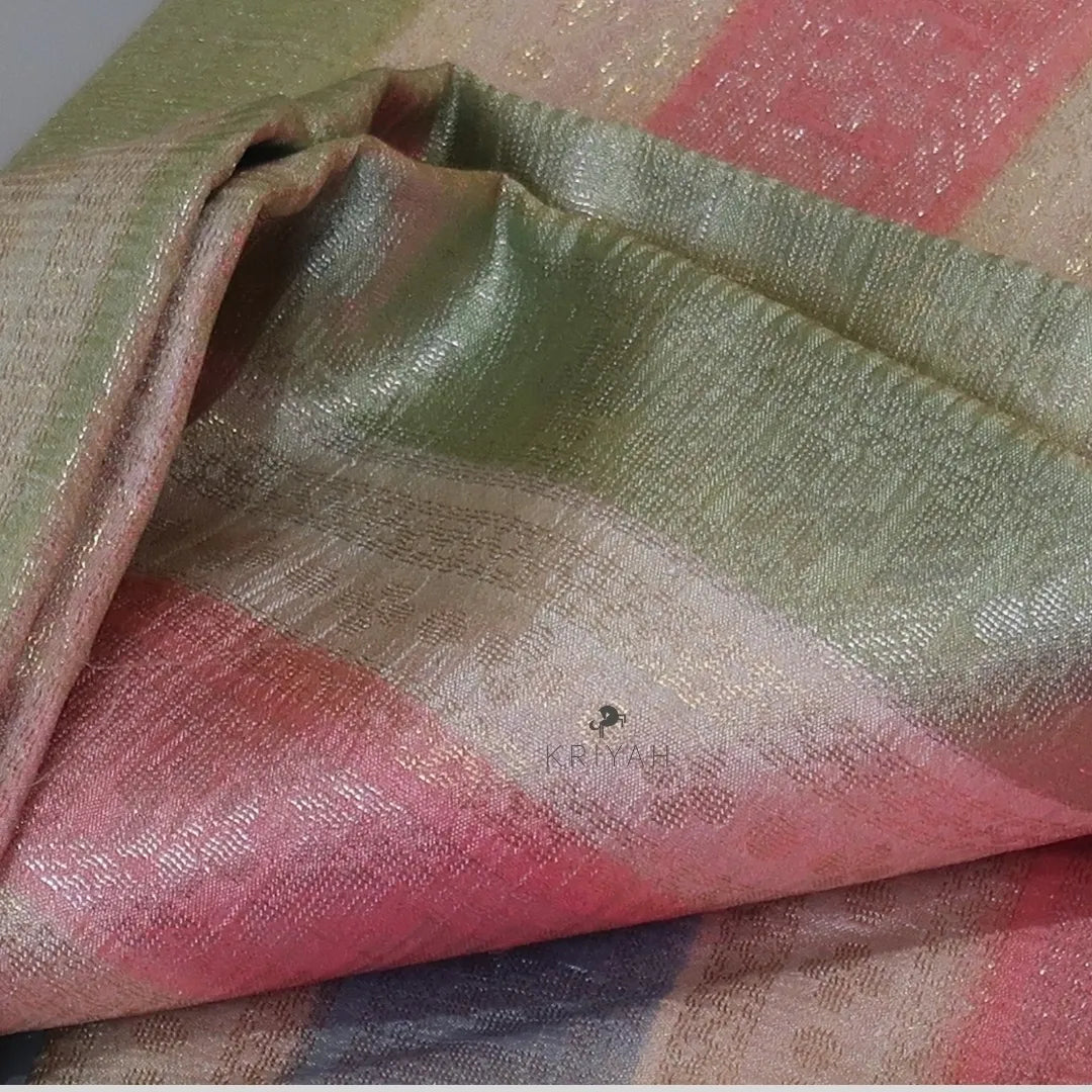 MULTI COLOR PRINTED TUSSAR SILK SAREE