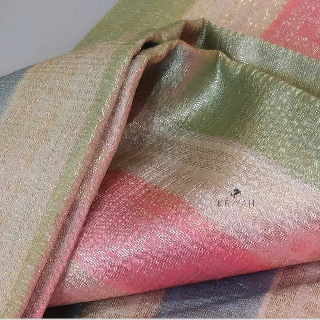 MULTI COLOR PRINTED TUSSAR SILK SAREE