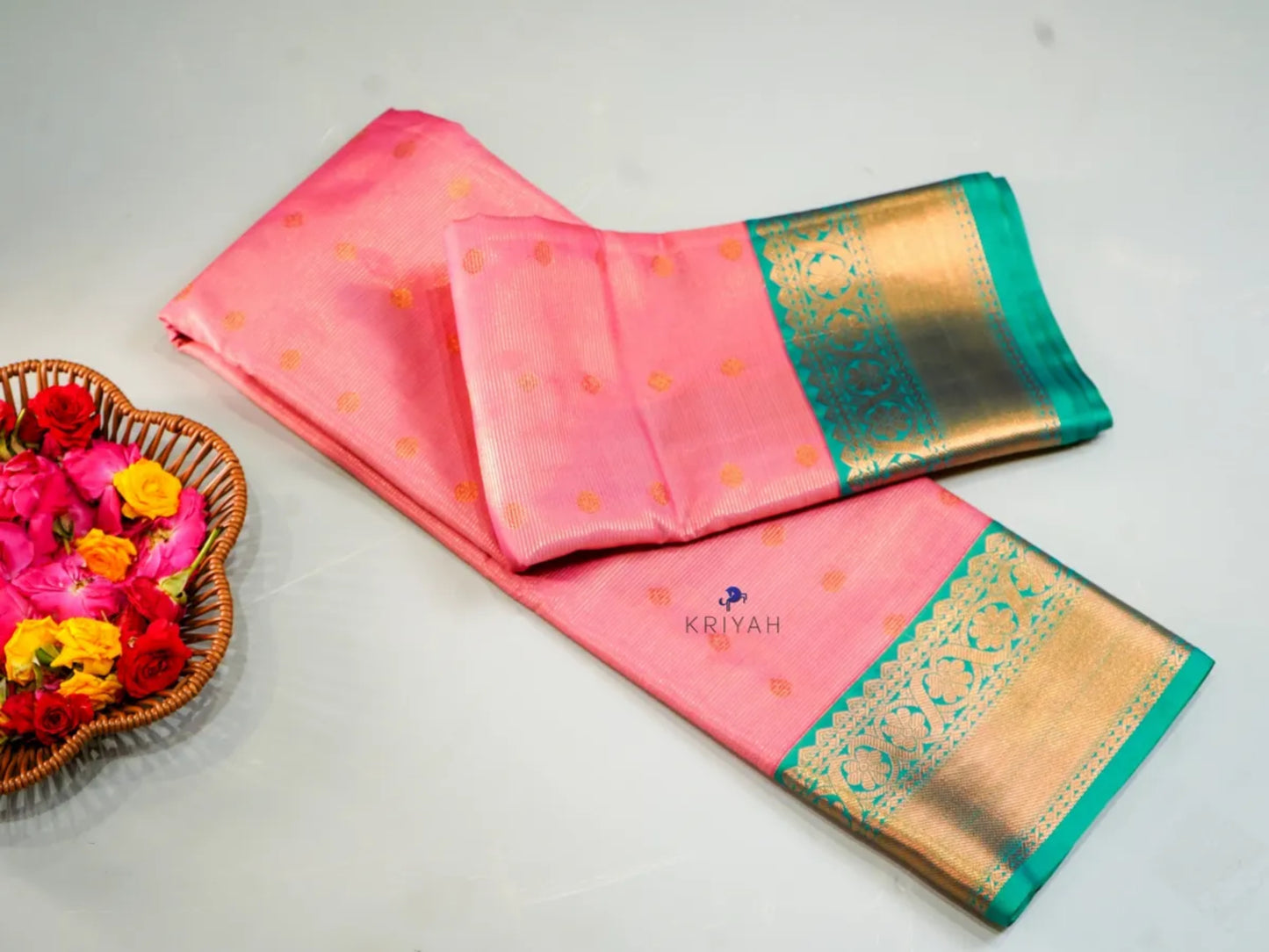 FLAMINGO PINK VAIRA OOSI SAREE