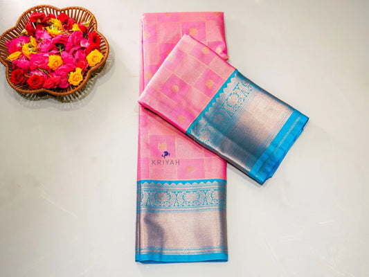 PINK ZARI KATTAM SAREE