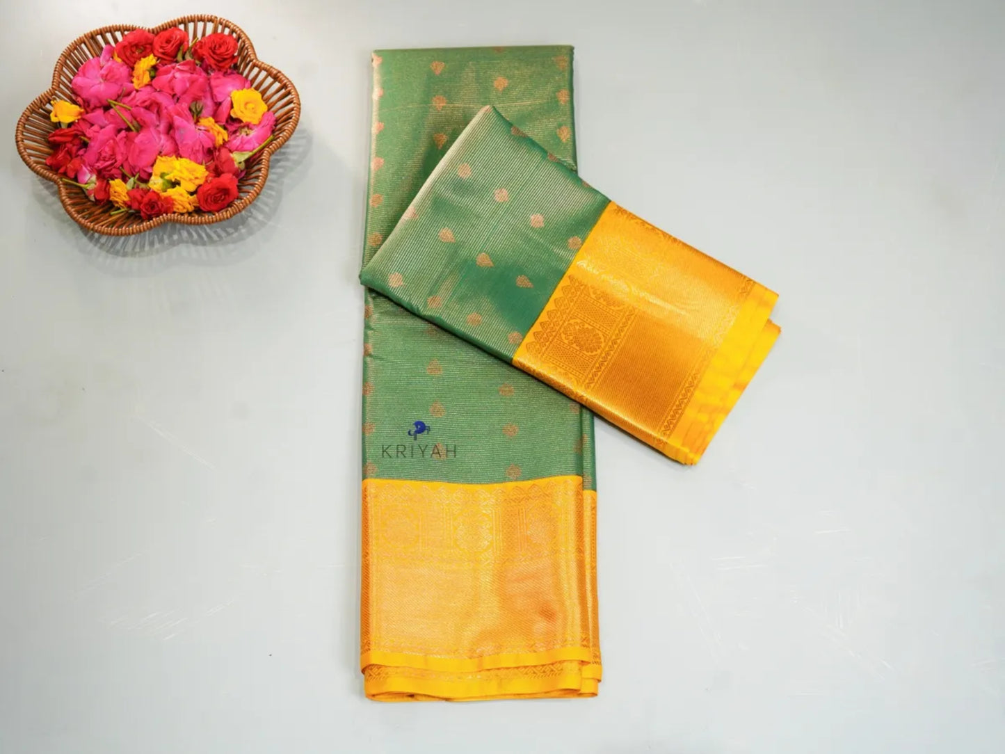 JADE GREEN VAIRA OOSI SAREE