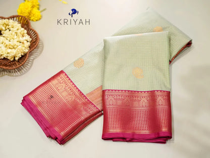 Celadon Green Zari Kattam saree