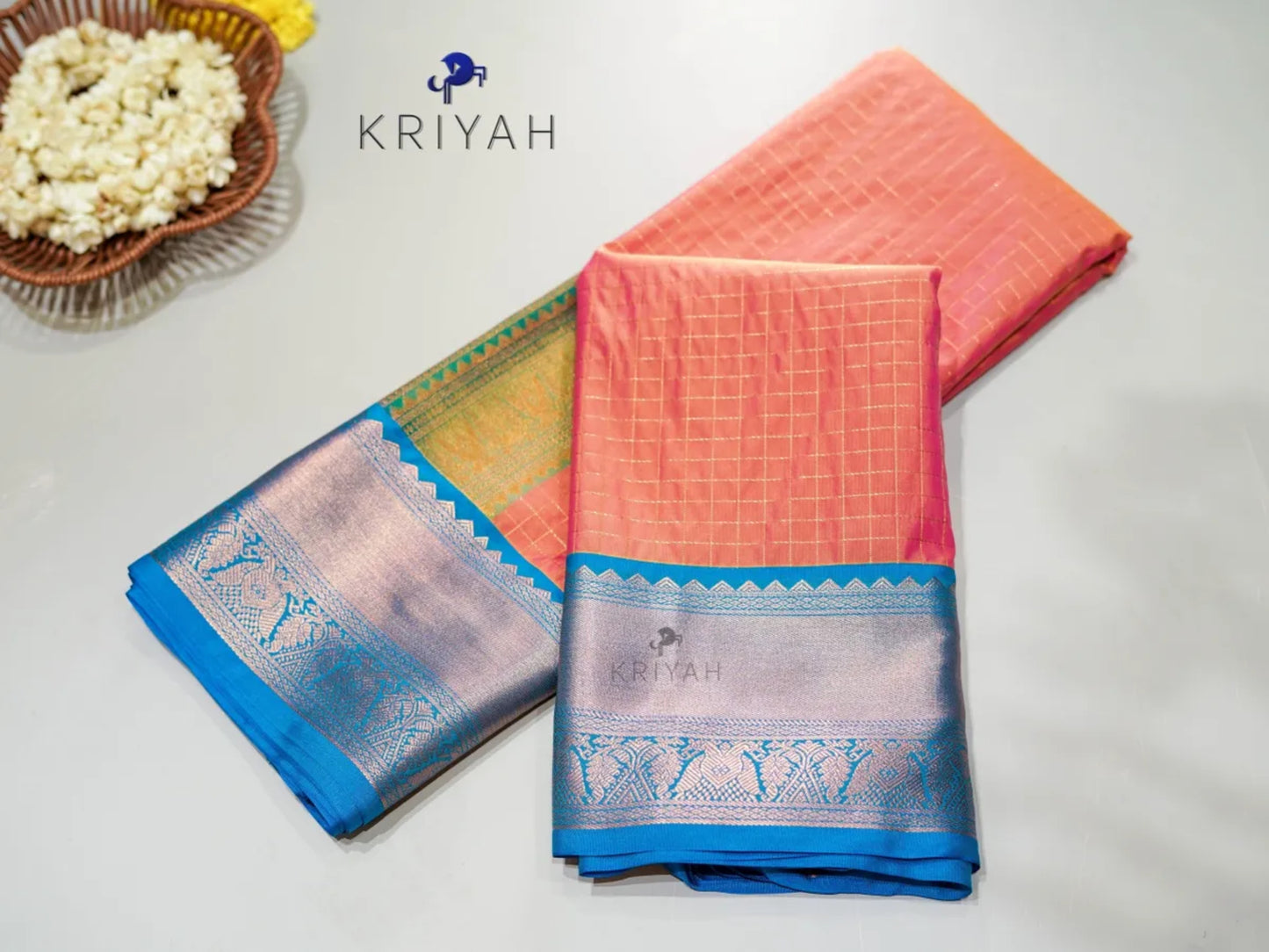 Coral Zari Kattam saree