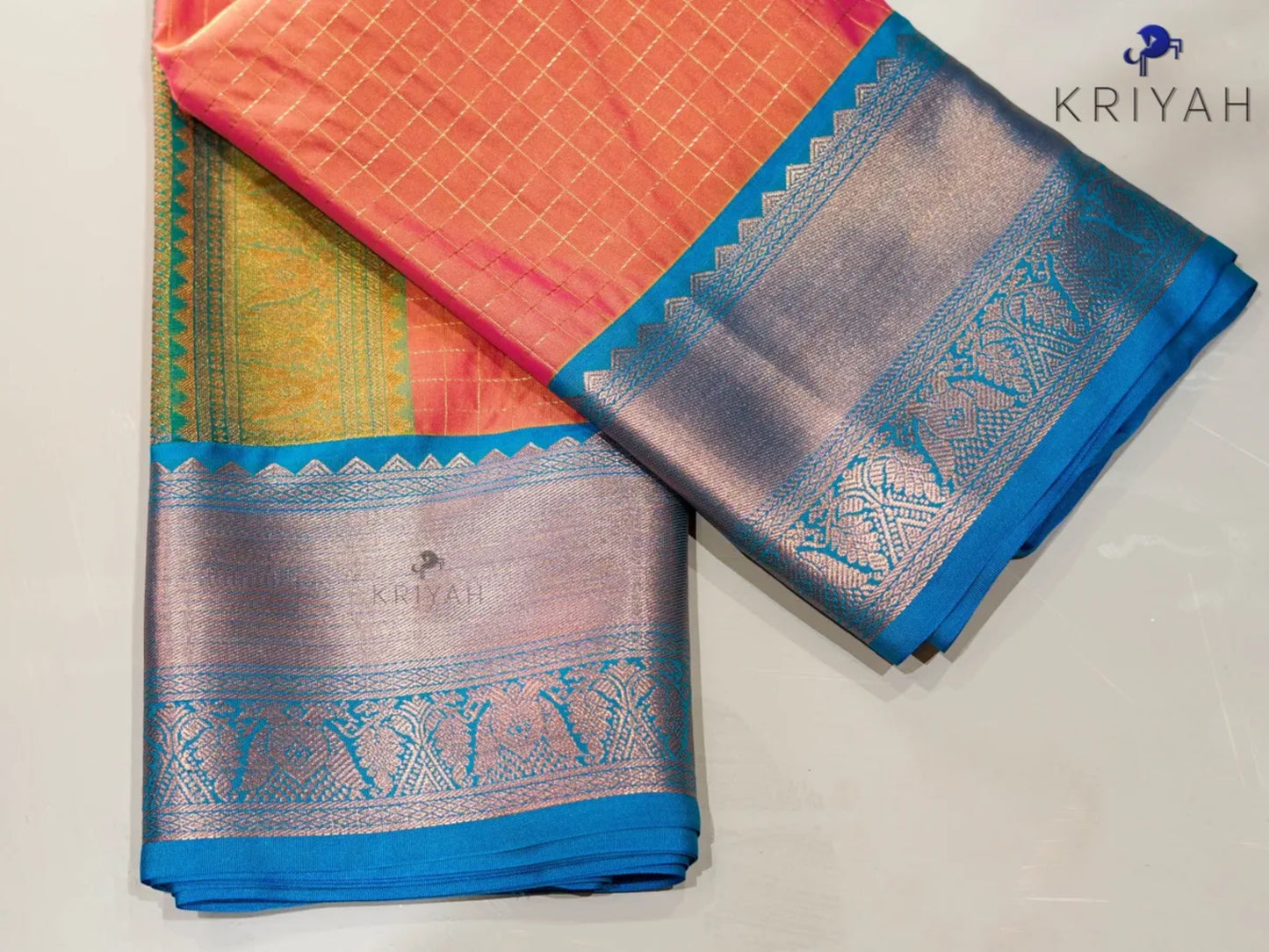 Coral Zari Kattam saree