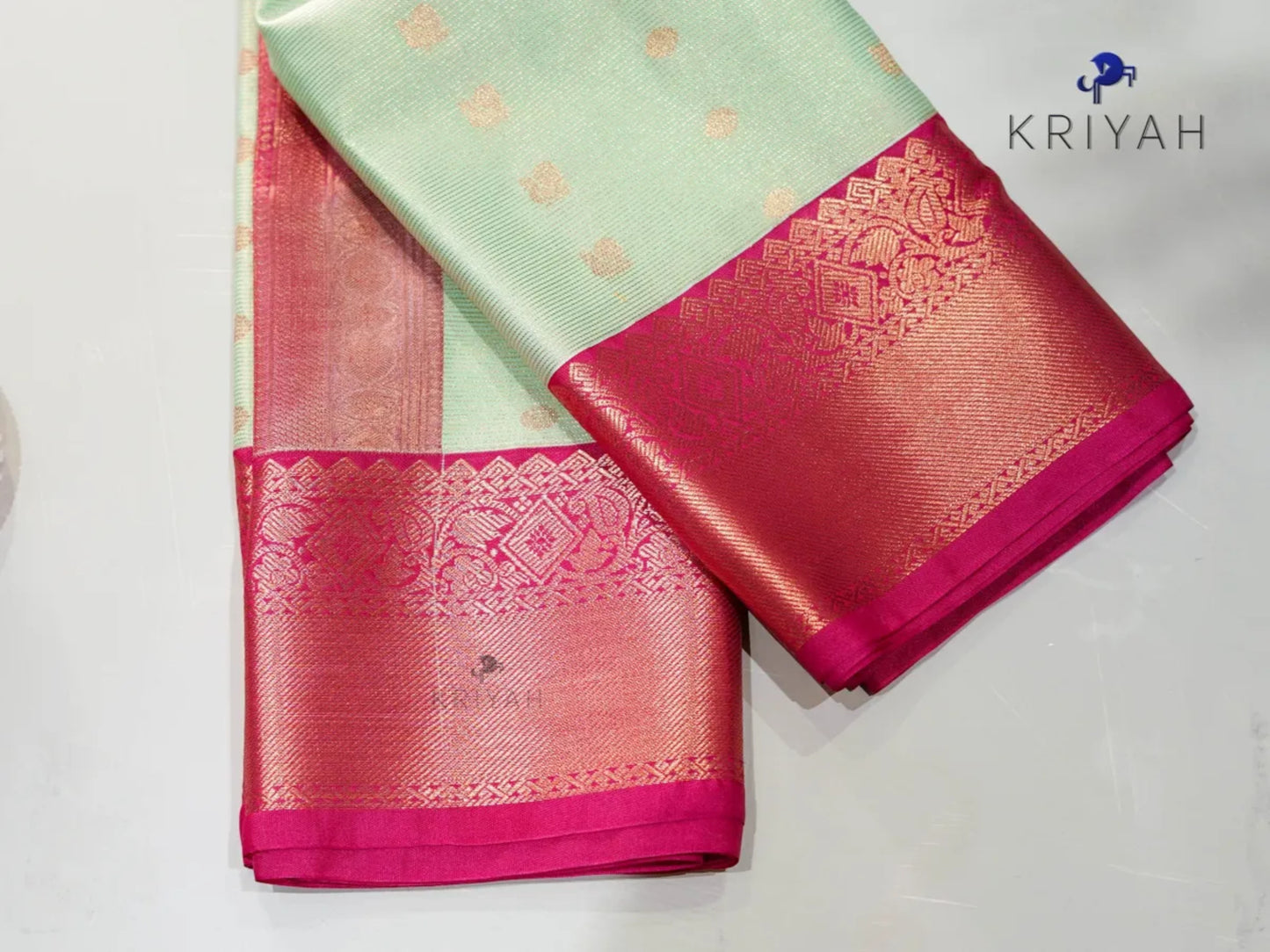 Pastel Green Vaira Oosi saree