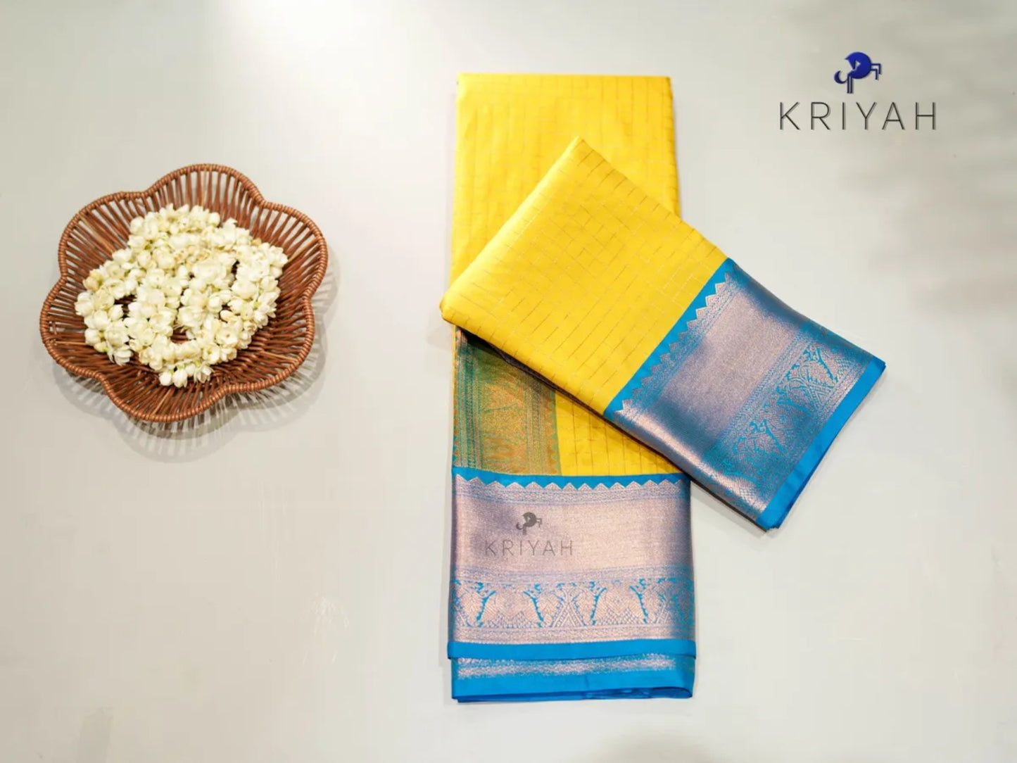 Yellow Zari Kattam saree