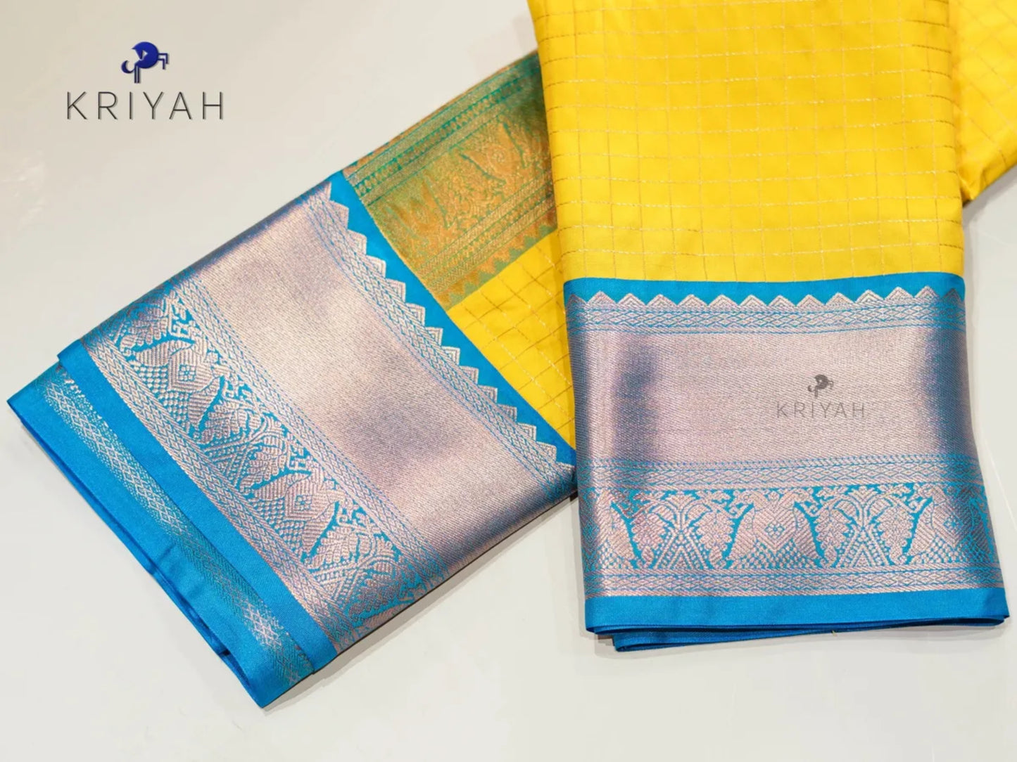 Yellow Zari Kattam saree