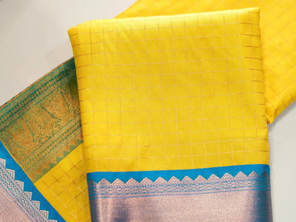 Yellow Zari Kattam saree