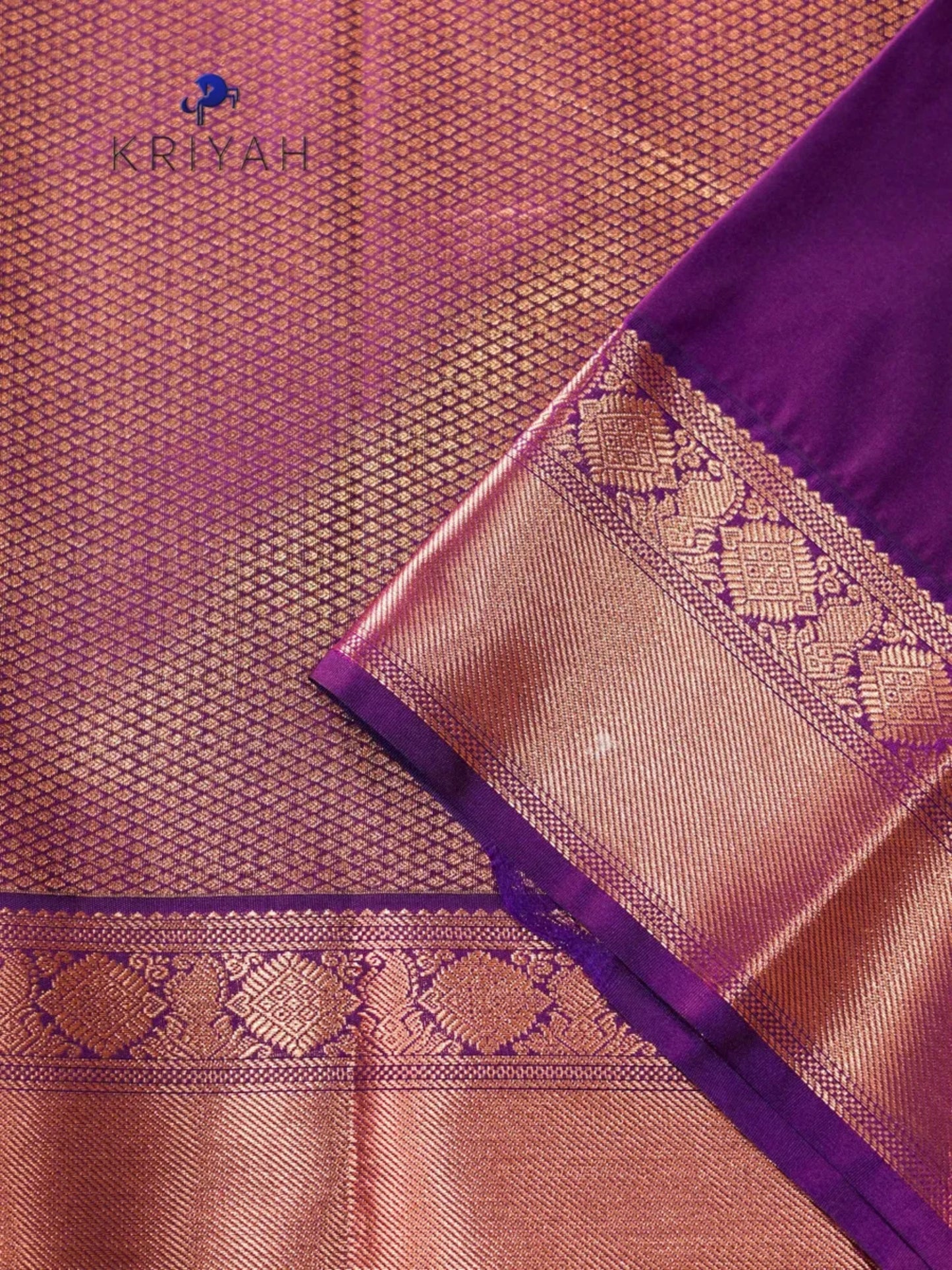 Sunset Orange Zari Kattam saree