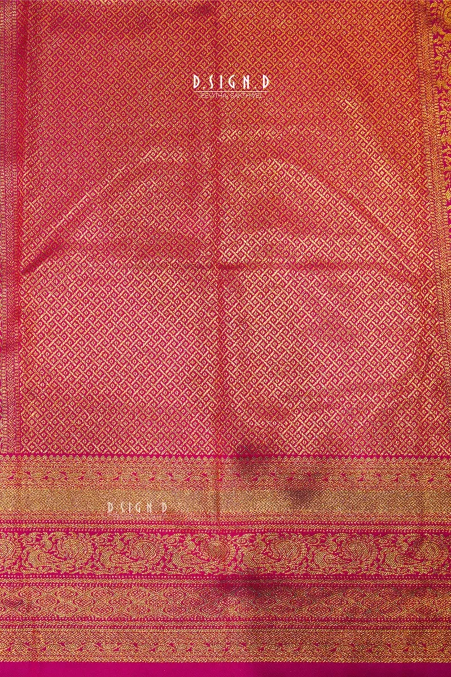 RAMAR GREEN & PINK ANNAM SEMI SILK SAREE