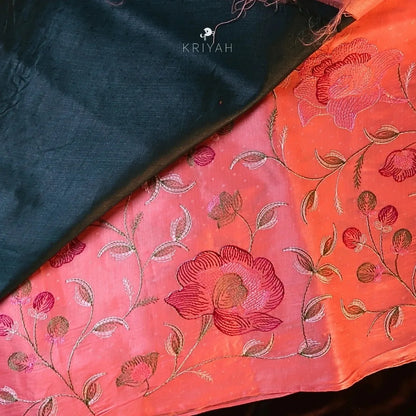 Semi Tussar embroidered Saree