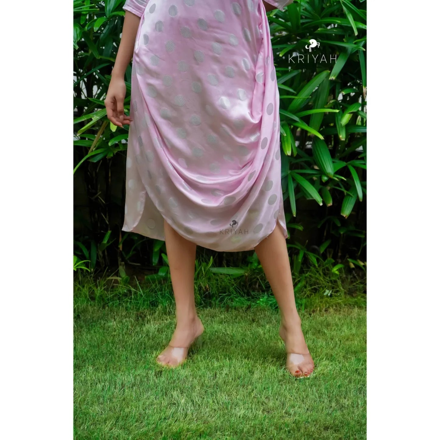 Powder Pink Drape Dress