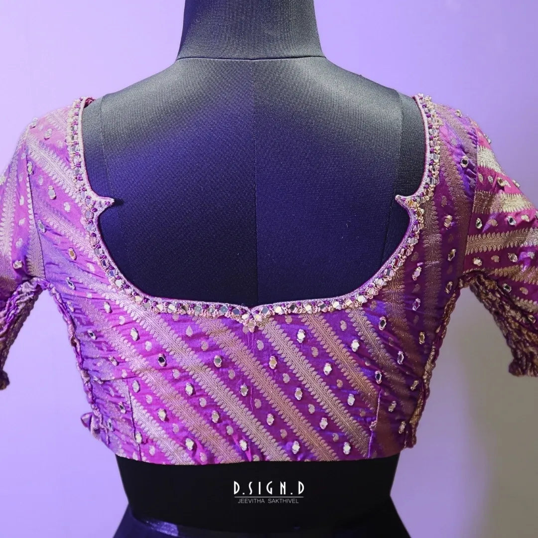 Purple Banaras Size Flex blouse