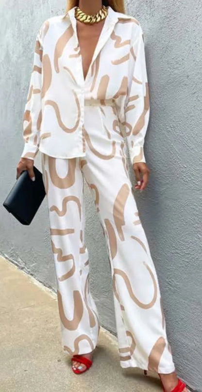 White Abstract co-ord set