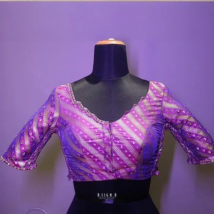 Purple Banaras Size Flex blouse