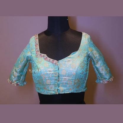 Blue Banaras Size Flex blouse