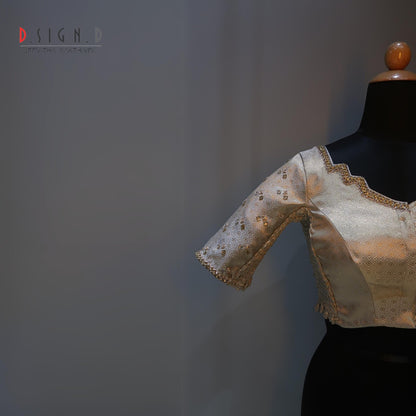 Silver Banaras size-flex Blouse