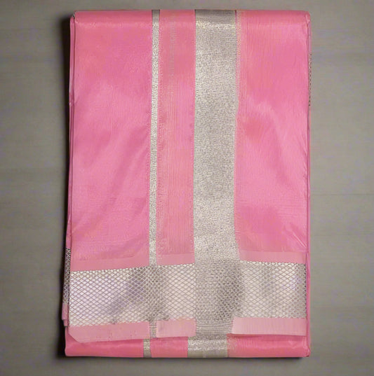 Pink Semi silk dhoti  & Shirt ( unstitched)