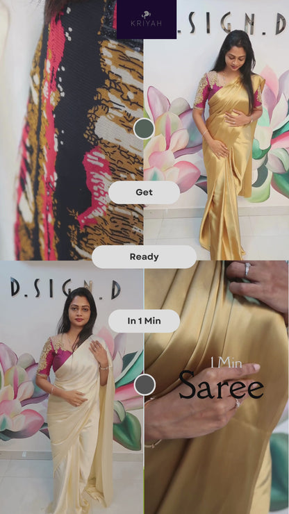 1 Minute Satin Saree