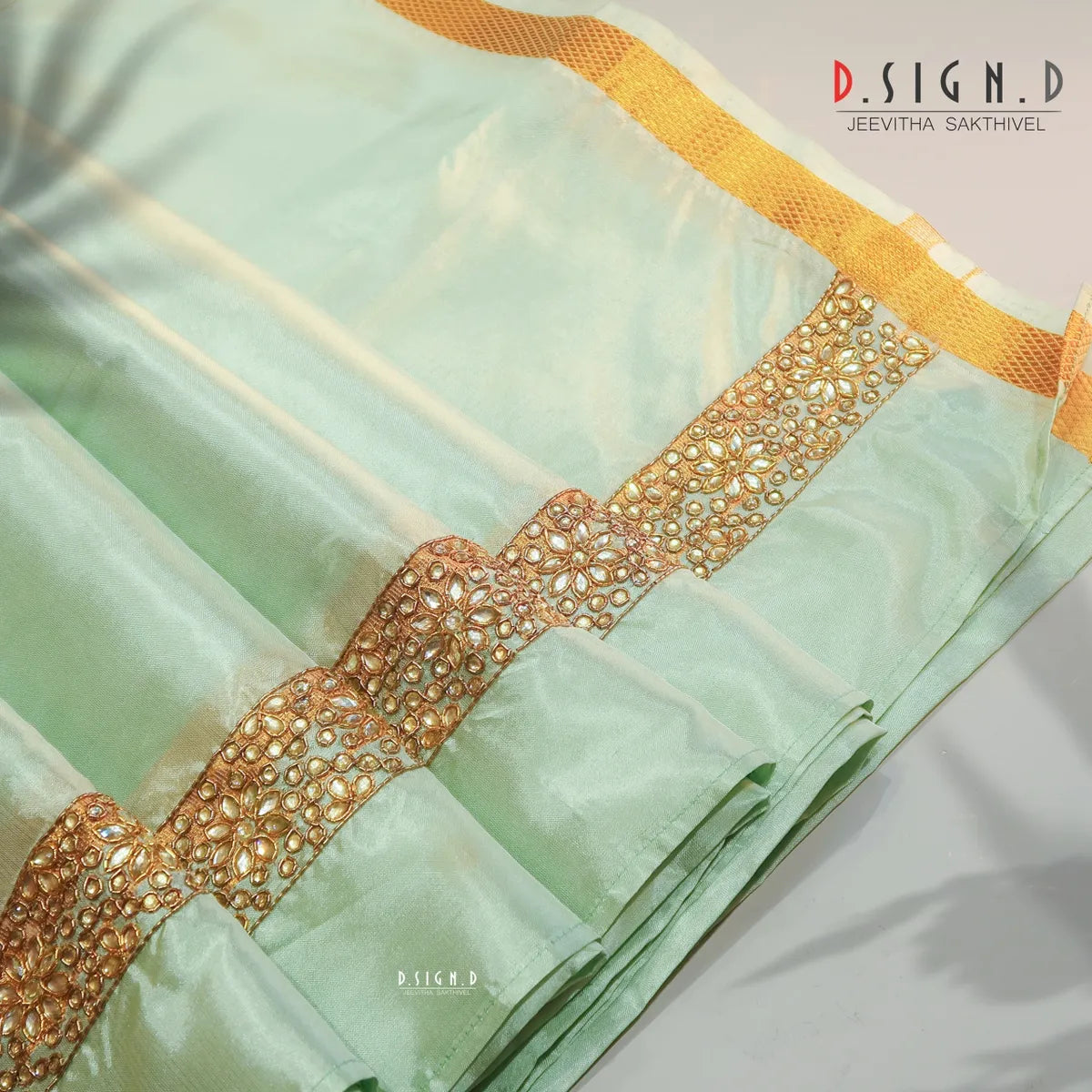 Green Semi silk dhoti