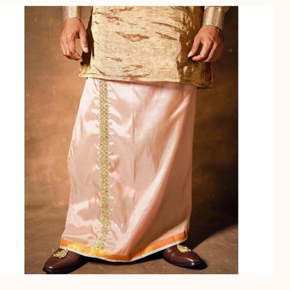 Baby Pink Semi silk dhoti