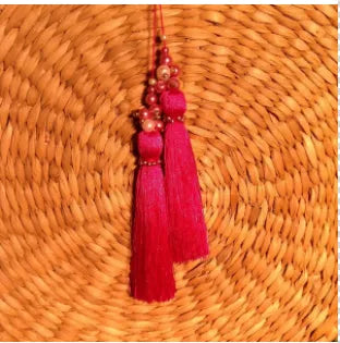 Pink pearl thread Tassel