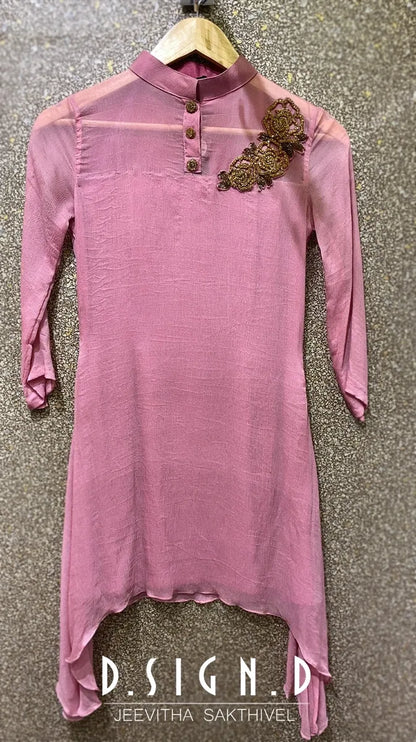 Pink Chiffon Kurti