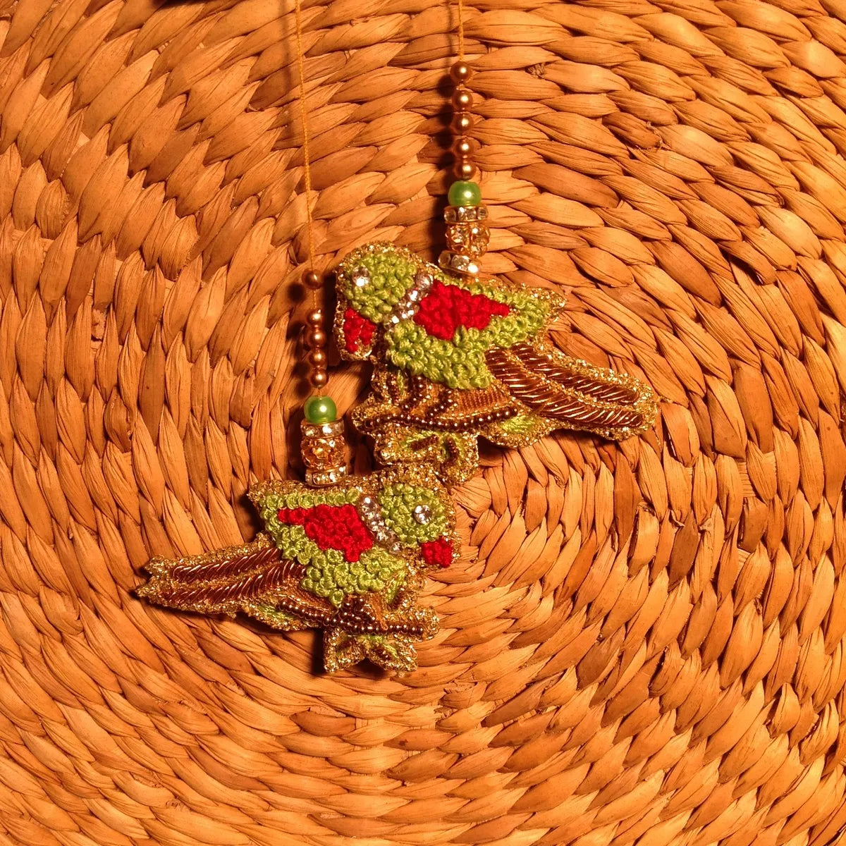 Embroidered Parrot tassel